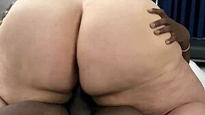 bbw fat ass bent over riding huge bbc black cock pussy interracial couple