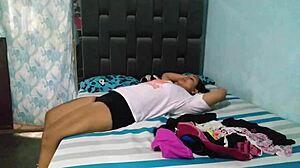 Caught stepmom sniffing panties fingering tits wanna eat her pussy?