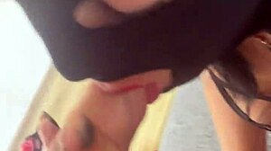 Red lipstick blowjob doggystyle