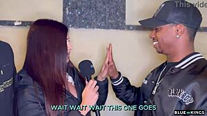 Street chick joins BBC threesome pounding!