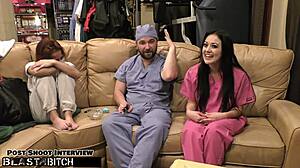 blaire celeste as nurse takes patient jizz blast.