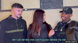 Street chick joins BBC threesome pounding!