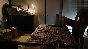 japanese stocking slut handjob finish from standing doggy