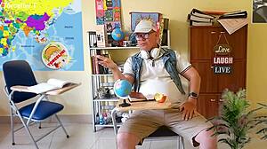 teacher everlain strips teases torcelini in tight pussy nylon play