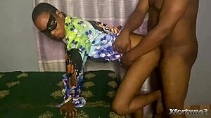 Petite ebony stepsis craves curvy black dick on bed