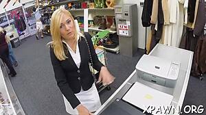 wow that astonishing young babe's tight pussy gets wrecked in shop