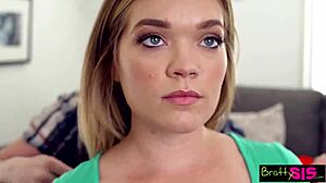 Stepsister Stretches Skinny Pussy with Banana in Close-Up Taboo Anal Sucking Creampie Scene S17 E5