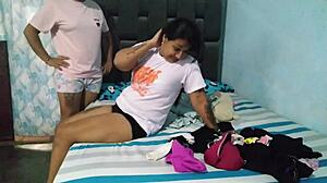 Caught stepmom sniffing panties fingering tits wanna eat her pussy?