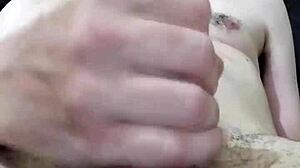 close-up brazilian guy jerks cock 10 minutes homemade masturbation