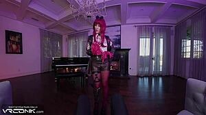 vr cosplay: skinny kafka rides caelus' huge cock in honkai star rail parody pt 1