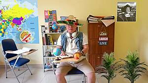 teacher everlain strips teases torcelini in tight pussy nylon play