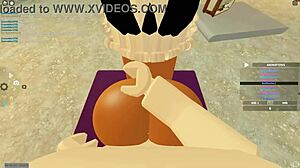 Blonde ebony big ass tits ride in wild threesome anal