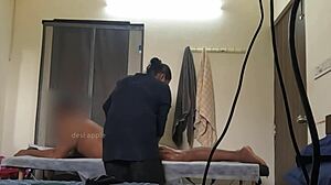 Spa Girl Shocked by Client's Bold Dick Flashing During Massage