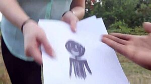 starving artist chokes on huge black cock outdoors