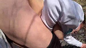 we fucked outside drone watched my big tit wife!