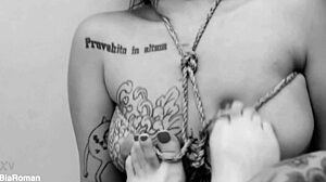 Bondage Lesbians Choke Deepthroat in Foot Dom Game