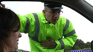 patrol cop catches me masturbating then fucks this mature hard