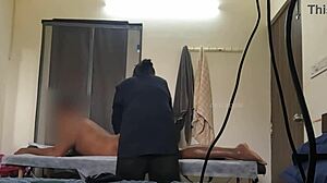 Spa Girl Shocked by Client's Bold Dick Flashing During Massage