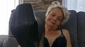 Mature Milf Teases in Sexy Lingerie Panties for Bold Beauty