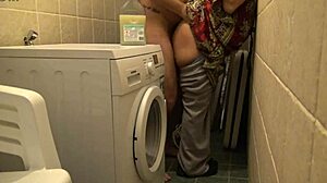 hey, my amateur cuckold wife takes rough basement pounding while hubby's working