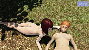 lets play paradise trails vr part 8 shaved redhead outdoor pussy