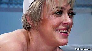 Huge Tits MILF Nurse Dominates Bound Patient with Strapon Anal Banging!