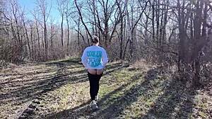 we fucked outside drone watched my big tit wife!