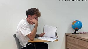 Seductive Student Lures Classmate for Classroom Fuck Session