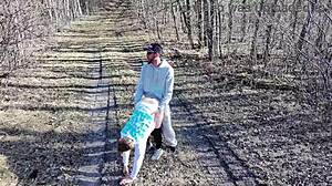 we fucked outside drone watched my big tit wife!