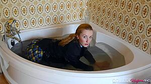 horny sophia smith flashes wet panties college uniform pussy