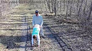 we fucked outside drone watched my big tit wife!