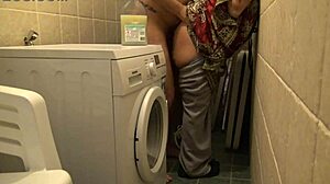 hey, my amateur cuckold wife takes rough basement pounding while hubby's working