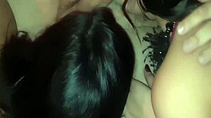 friend licks his balls while i ride cock with my wet pussy