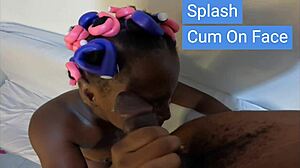 I'm his petite cumslut fun size throat fuck then facial splash on naughty face