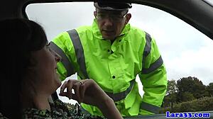 patrol cop catches me masturbating then fucks this mature hard