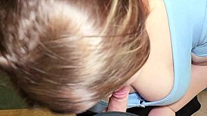 plump student chokes on cock before hard doggystyle in fat ass tight pussy