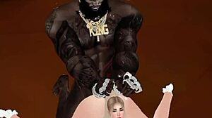 Blonde Loira Takes Huge Negro Anal Pounding