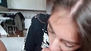 POV Submissive Teen Slut Rims Ass Deepthroat Licks Balls!