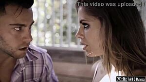 Petite teen shouldn't walk alone or she'll suck monster cock