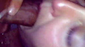 Wife gives fat bbw bj swallows every drop