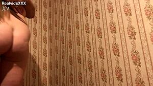 chubby wife bent over wall doggystyle cum swallow makeup sex