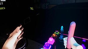 cyberpunk vr garage girl tempts with her sexy game moves