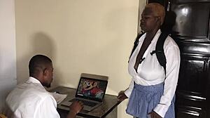 I corrupt my sex-starved student with fat tits pounding