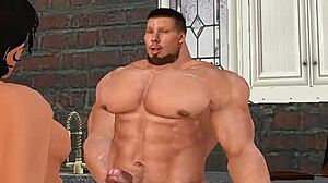 Handsome Muscle Hunk Aaron Donald Pounds Local Wife with Big Black Cock in Kitchen
