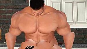 Handsome Muscle Hunk Aaron Donald Pounds Local Wife with Big Black Cock in Kitchen