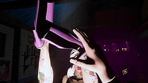 cyberpunk vr garage girl tempts with her sexy game moves