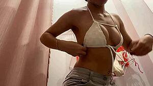 hot latina tries on bikini showing perfect tits big ass