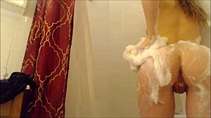 hot shower babe rides pink dildo to wet orgasm