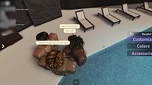 Latina Poolside Sucks Three Monster Cocks Deep