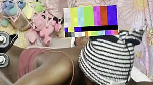 midget ebony takes casual couch pounding from huge bbc